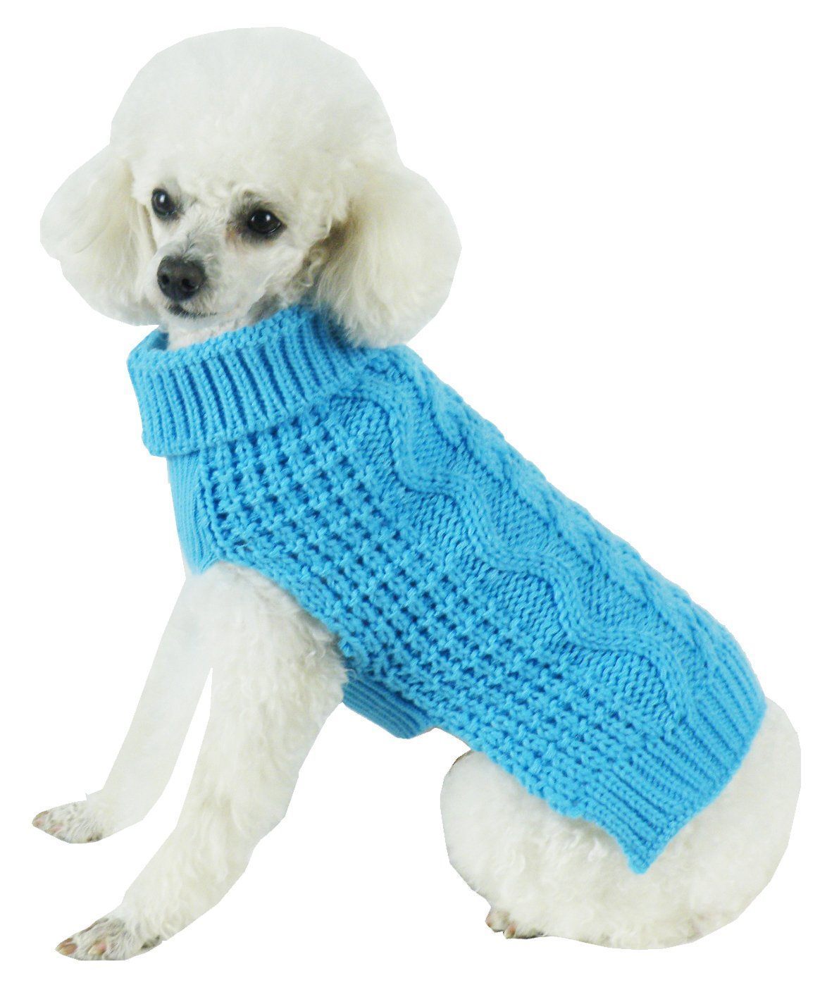 Swivel-Swirl Heavy Cable Knitted Fashion Designer Dog Sweater