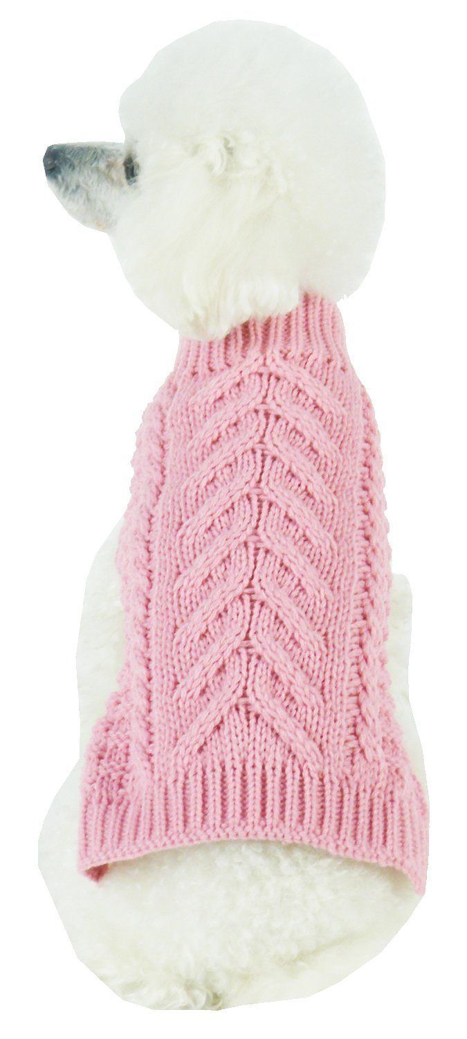 Swivel-Swirl Heavy Cable Knitted Fashion Designer Dog Sweater
