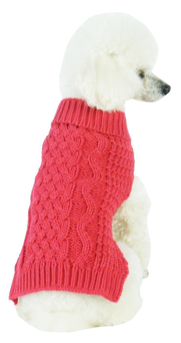 Swivel-Swirl Heavy Cable Knitted Fashion Designer Dog Sweater