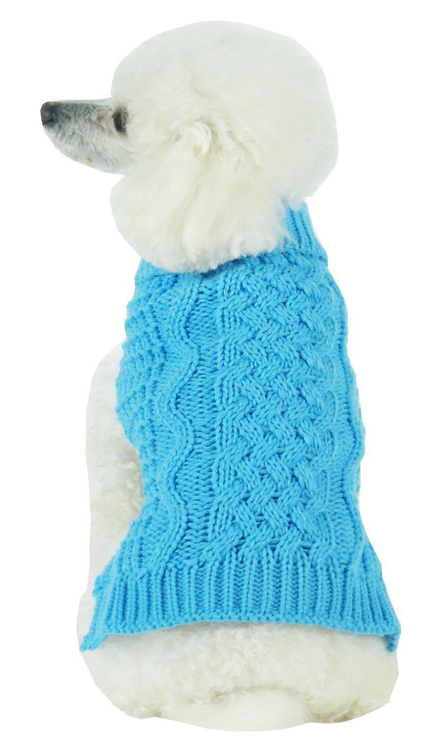 Swivel-Swirl Heavy Cable Knitted Fashion Designer Dog Sweater