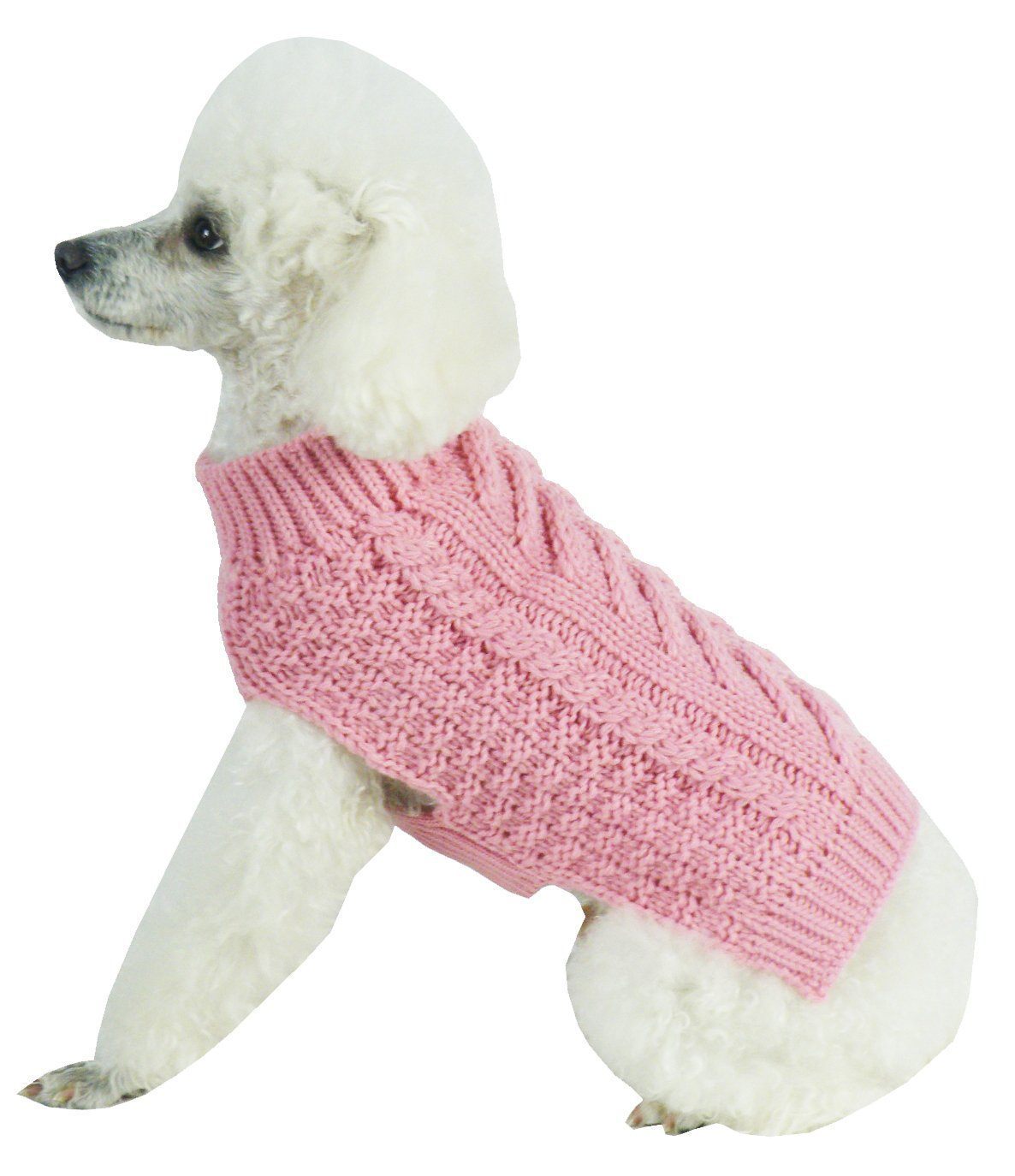 Swivel-Swirl Heavy Cable Knitted Fashion Designer Dog Sweater