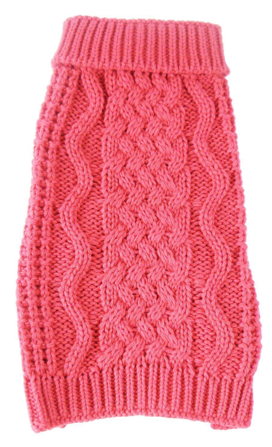 Swivel-Swirl Heavy Cable Knitted Fashion Designer Dog Sweater