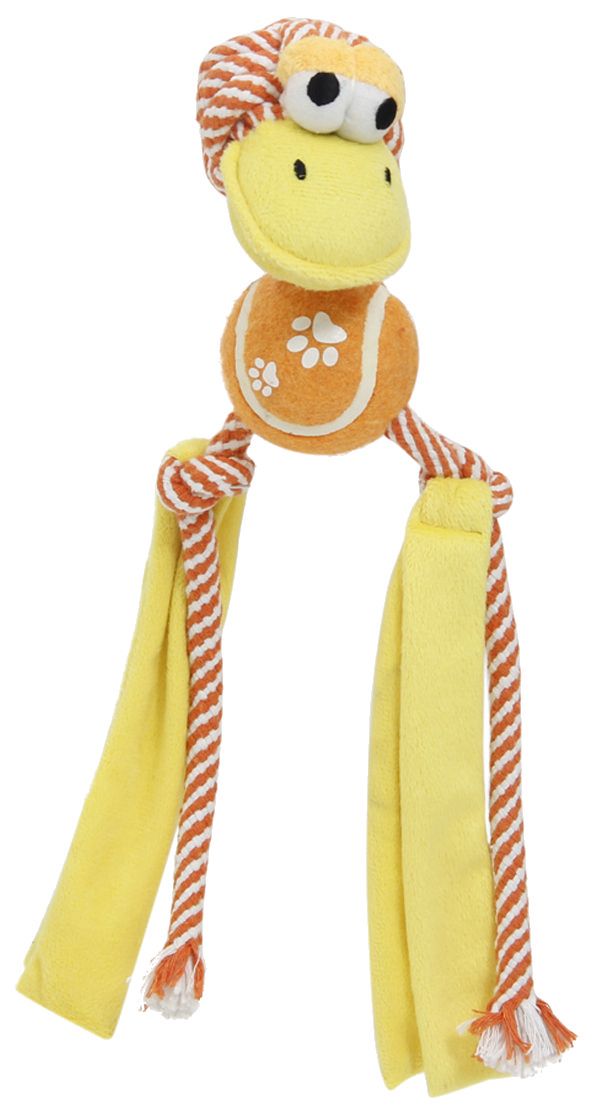 Tennis Pawl Rope Squeaker and Crinkle Tennis Dog Toy