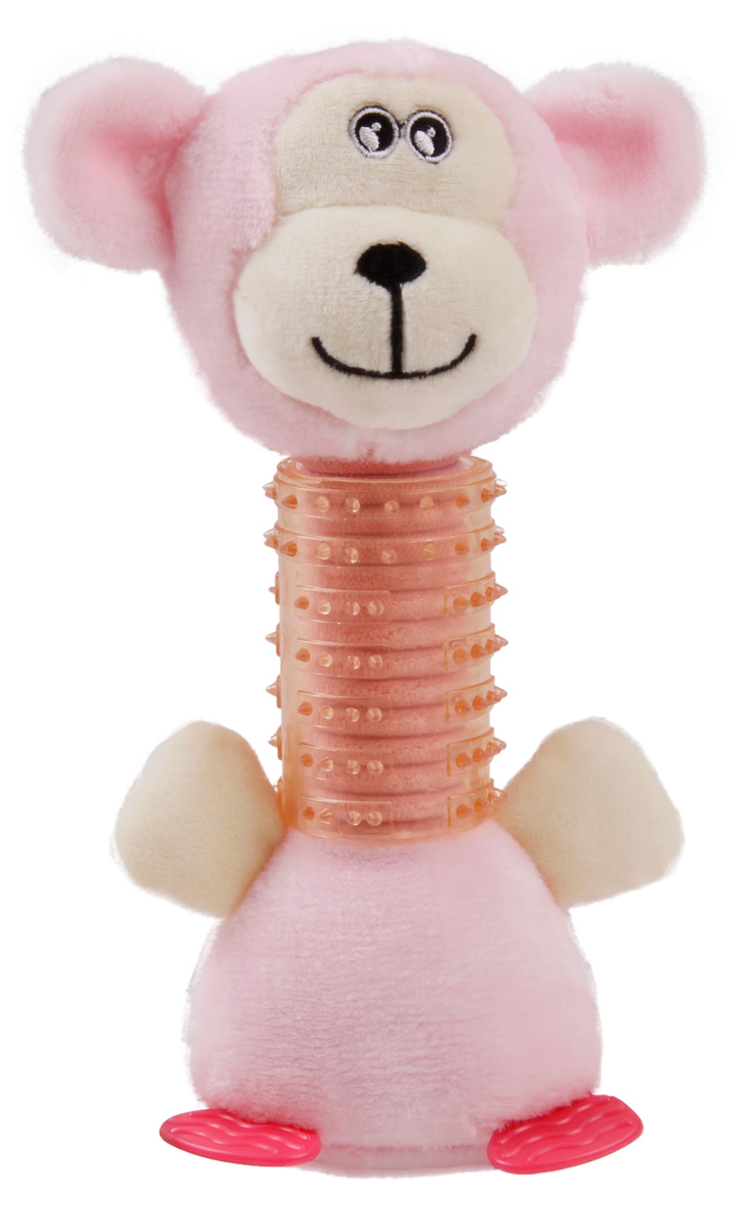 Totty-Chew Plush and Rubber Squeaking Newborn Teething Cat and Dog Toy
