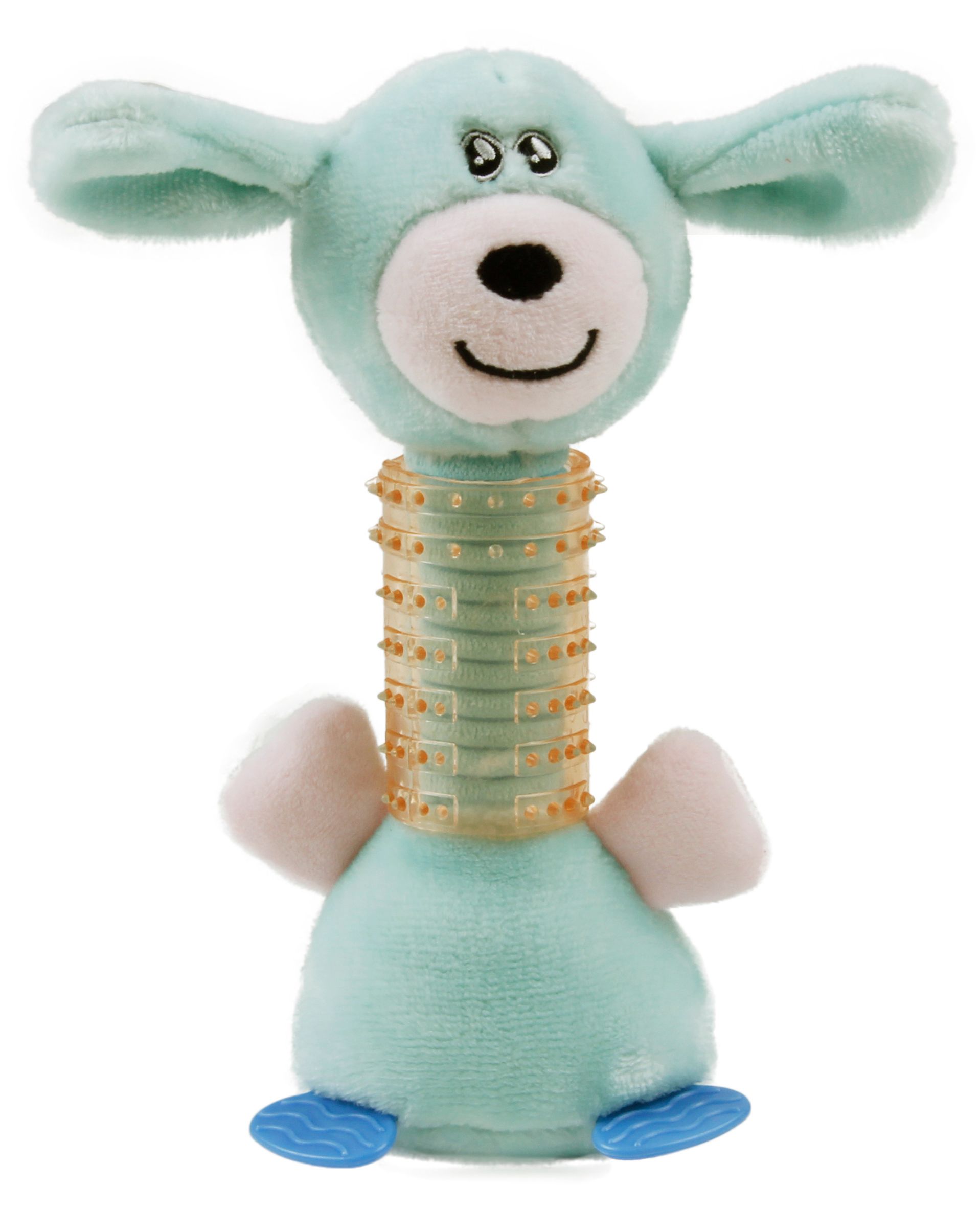 Totty-Chew Plush and Rubber Squeaking Newborn Teething Cat and Dog Toy