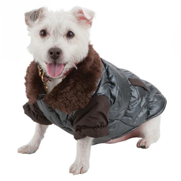 Track-Collared Metallic Ultra Fur 3M Insulated Dog Jacket