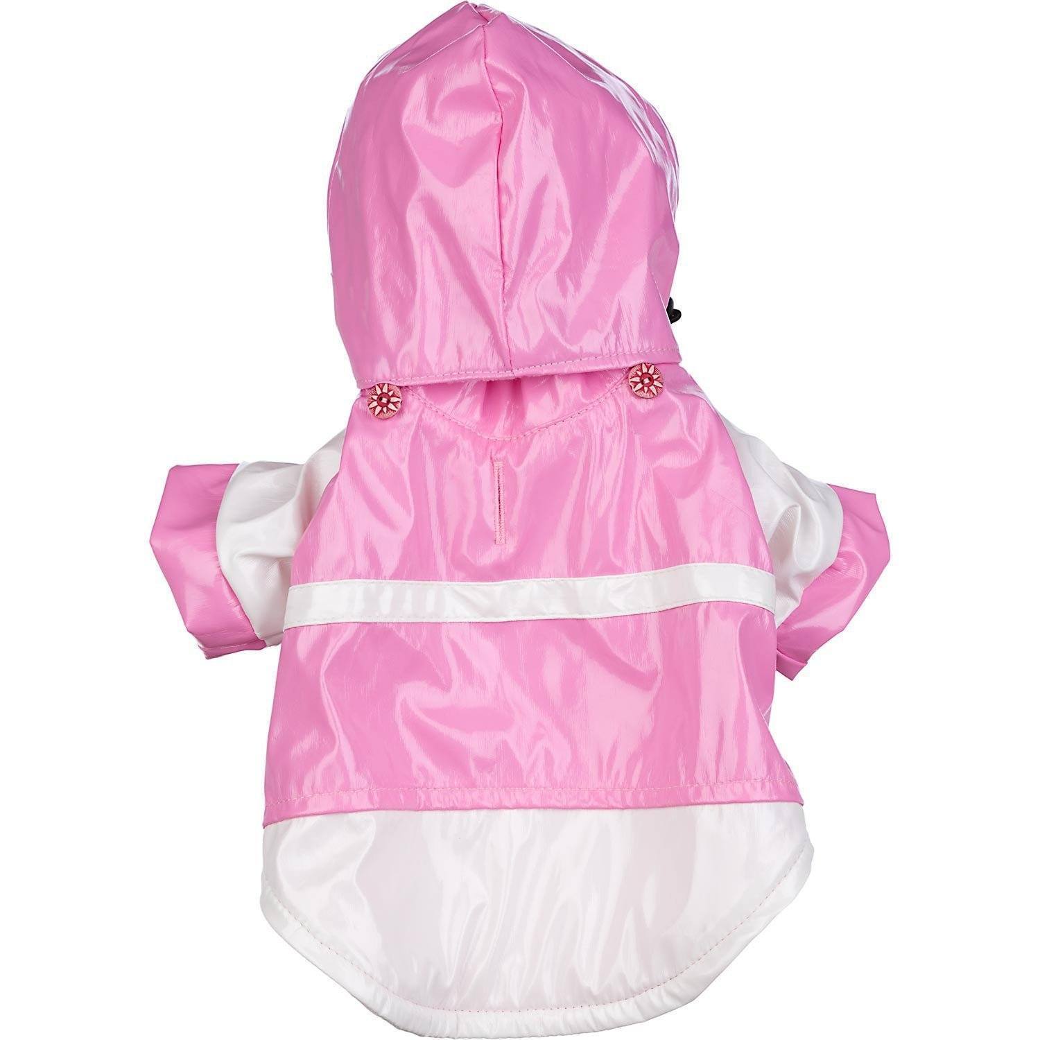 Two-Tone Waterproof Adjustable Dog Raincoat with Removable Hood