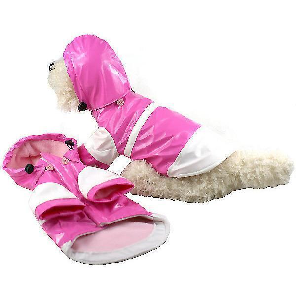 Two-Tone Waterproof Adjustable Dog Raincoat with Removable Hood