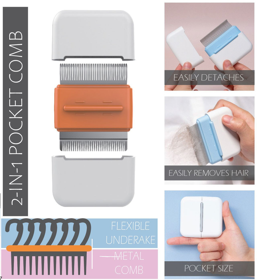 Zipocket 2-in-1 Travel Grooming Pet Comb