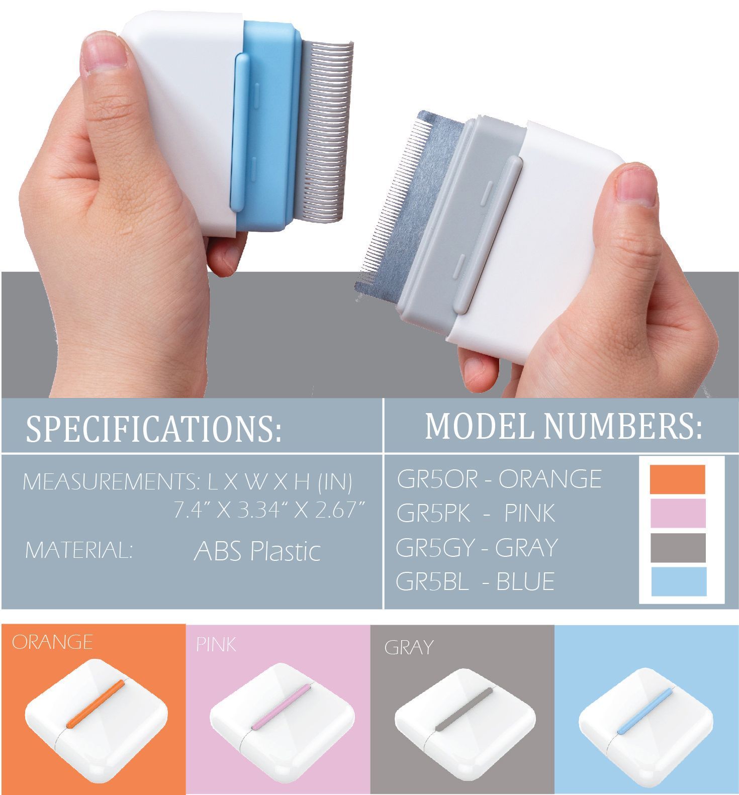 Pet Life ® 'Zipocket' 2-in-1 Underake and Stainless Steel Travel Grooming Pet Comb