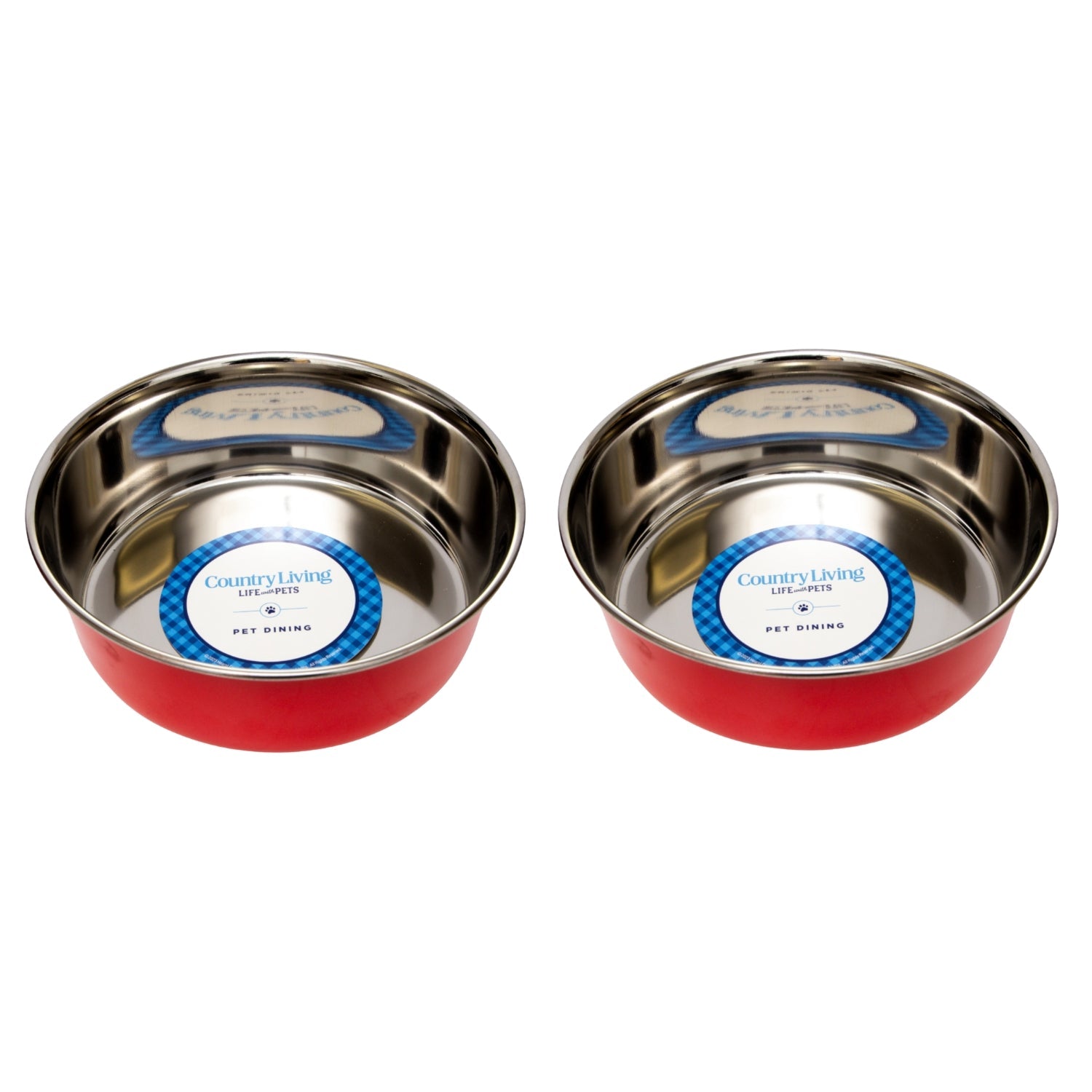 Heavy Gauge Stainless Steel Pet Bowls – Multiple Colors (Set of 2)