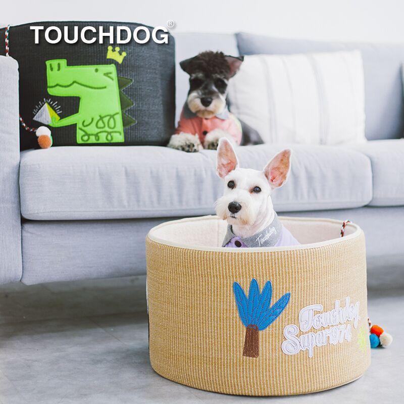 Claw-ver Nest Rounded Scratching Cat Bed with Teaser Toy