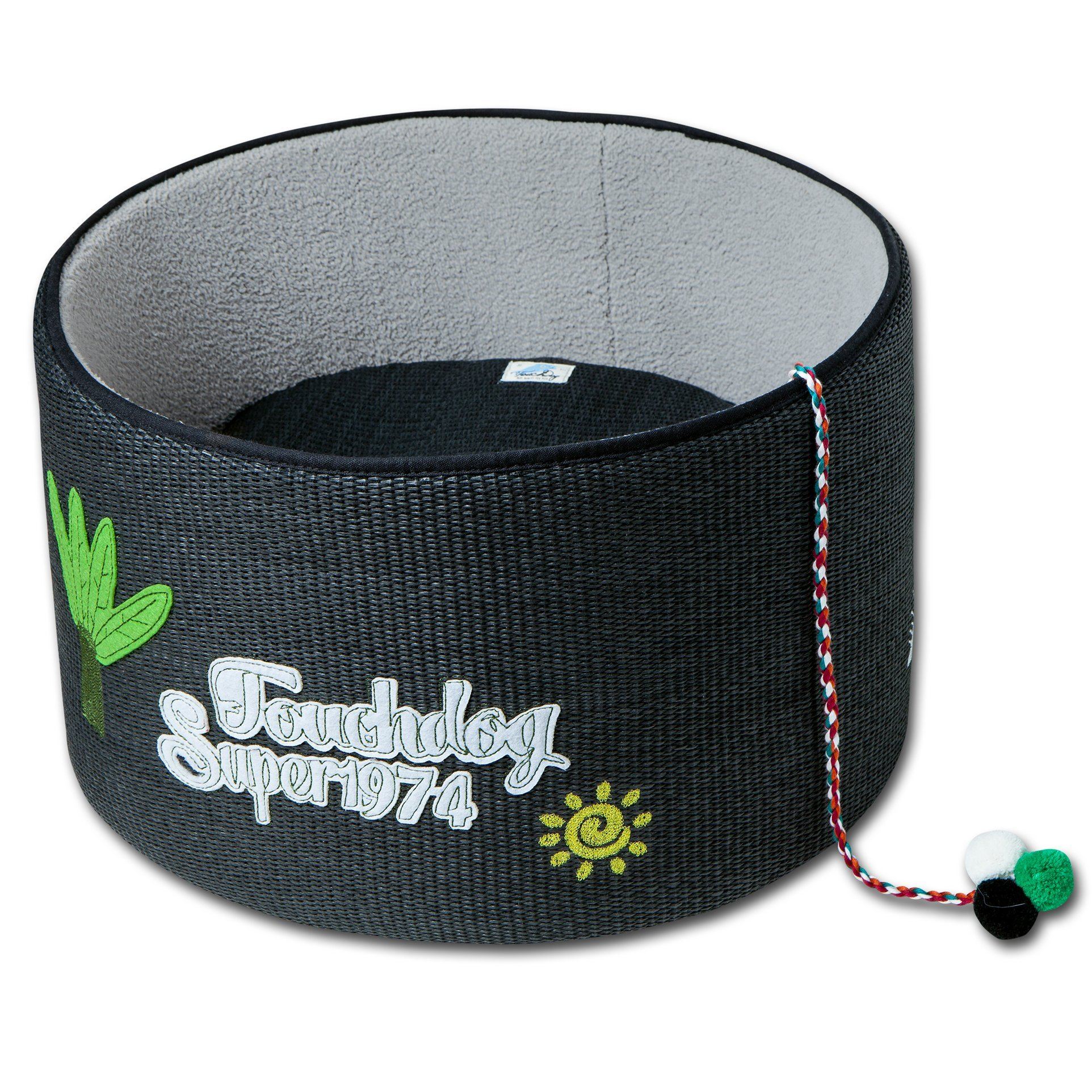 Claw-ver Nest Rounded Scratching Cat Bed with Teaser Toy