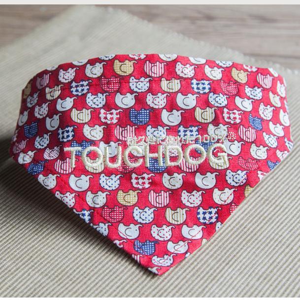 Elephant Patterned Hook-and-Loop Fashion Dog Bandana