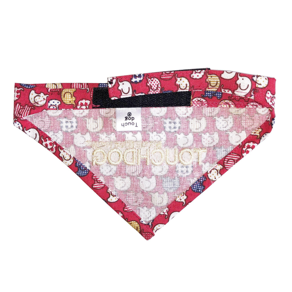 Elephant Patterned Hook-and-Loop Fashion Dog Bandana