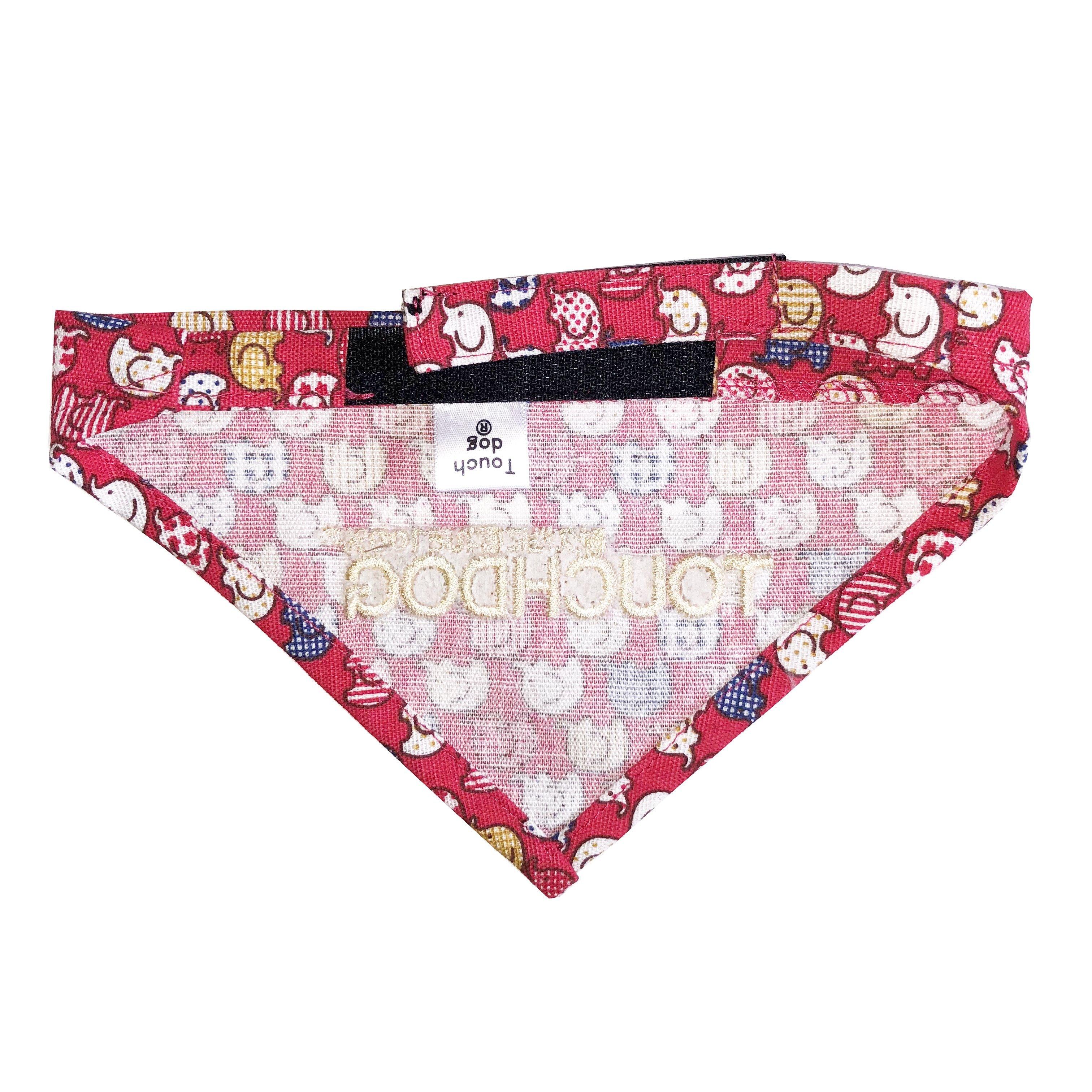 Elephant Patterned Hook-and-Loop Fashion Dog Bandana