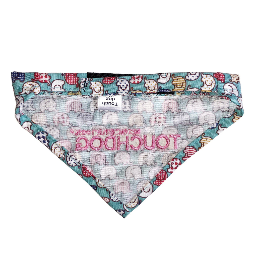 Elephant Patterned Hook-and-Loop Fashion Dog Bandana