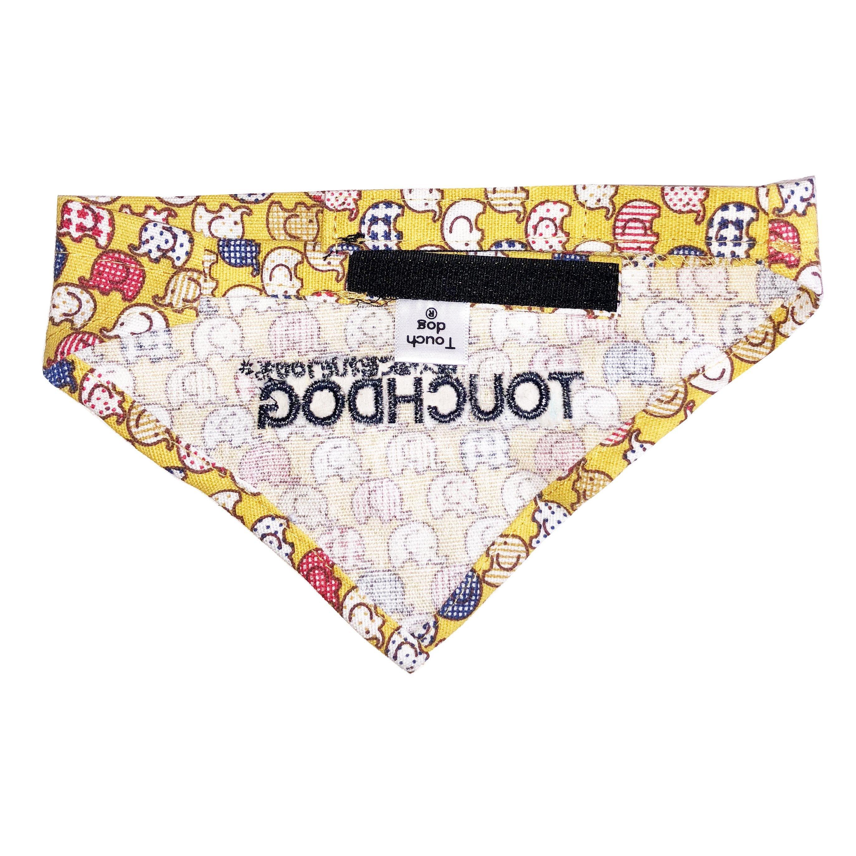 Elephant Patterned Hook-and-Loop Fashion Dog Bandana