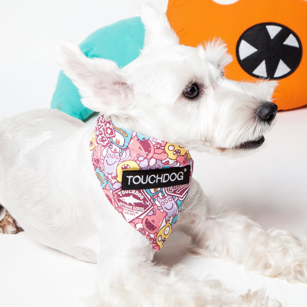 Elephant Patterned Hook-and-Loop Fashion Dog Bandana