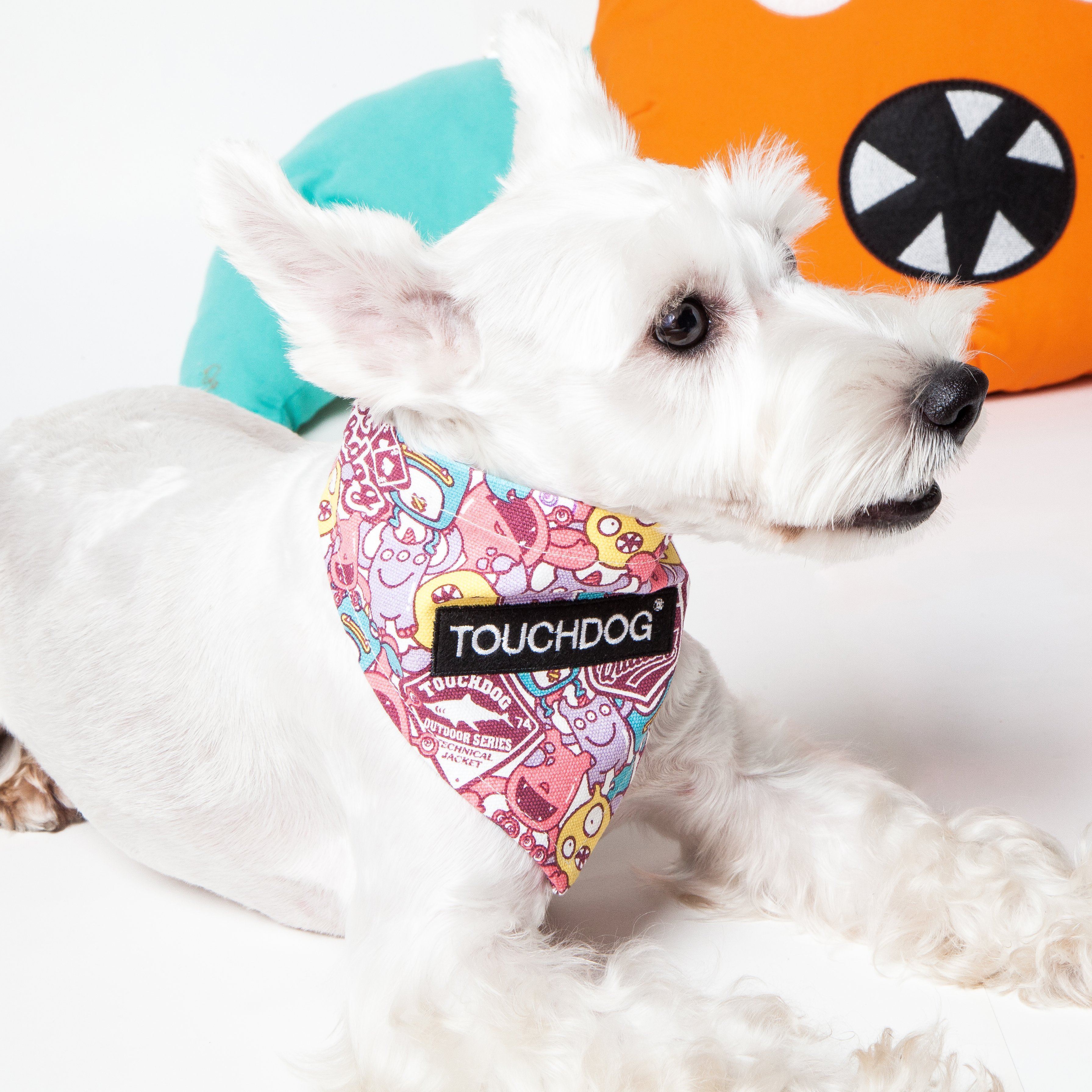 Elephant Patterned Hook-and-Loop Fashion Dog Bandana