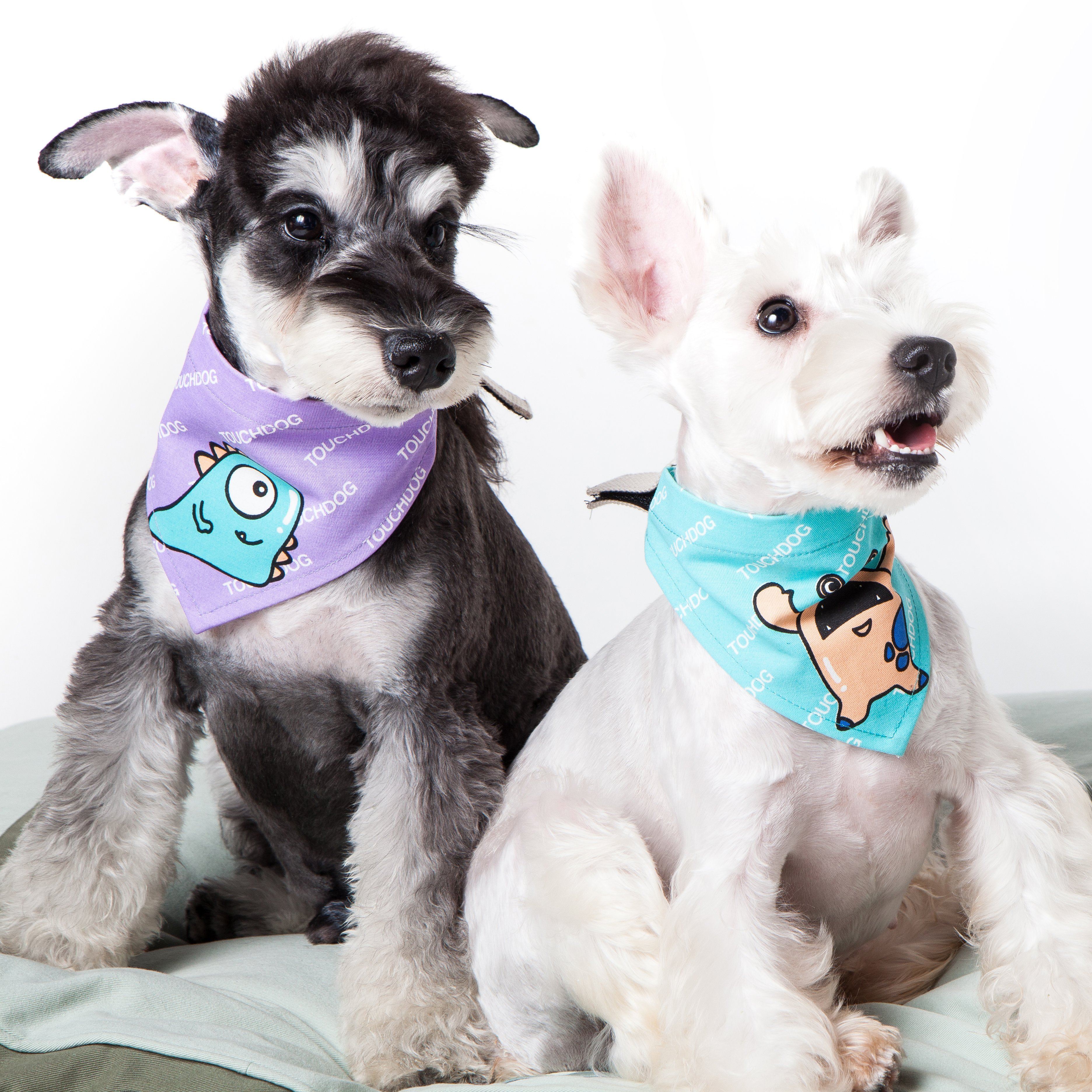 Elephant Patterned Hook-and-Loop Fashion Dog Bandana