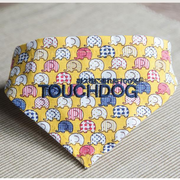 Elephant Patterned Hook-and-Loop Fashion Dog Bandana