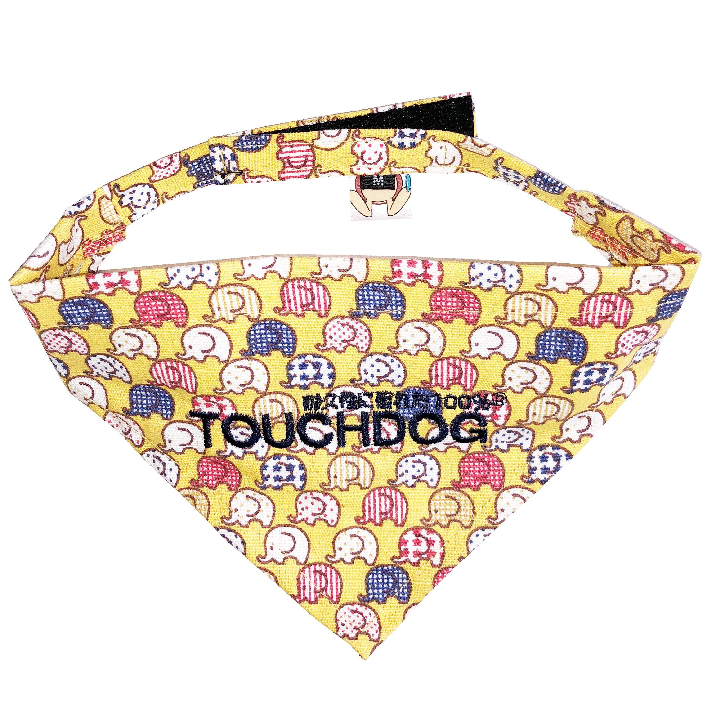 Elephant Patterned Hook-and-Loop Fashion Dog Bandana
