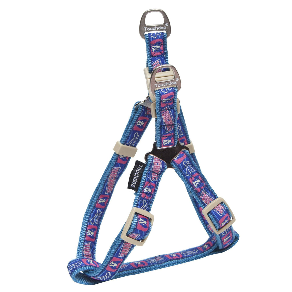 Bone Patterned Tough Stitched Dog Harness and Leash
