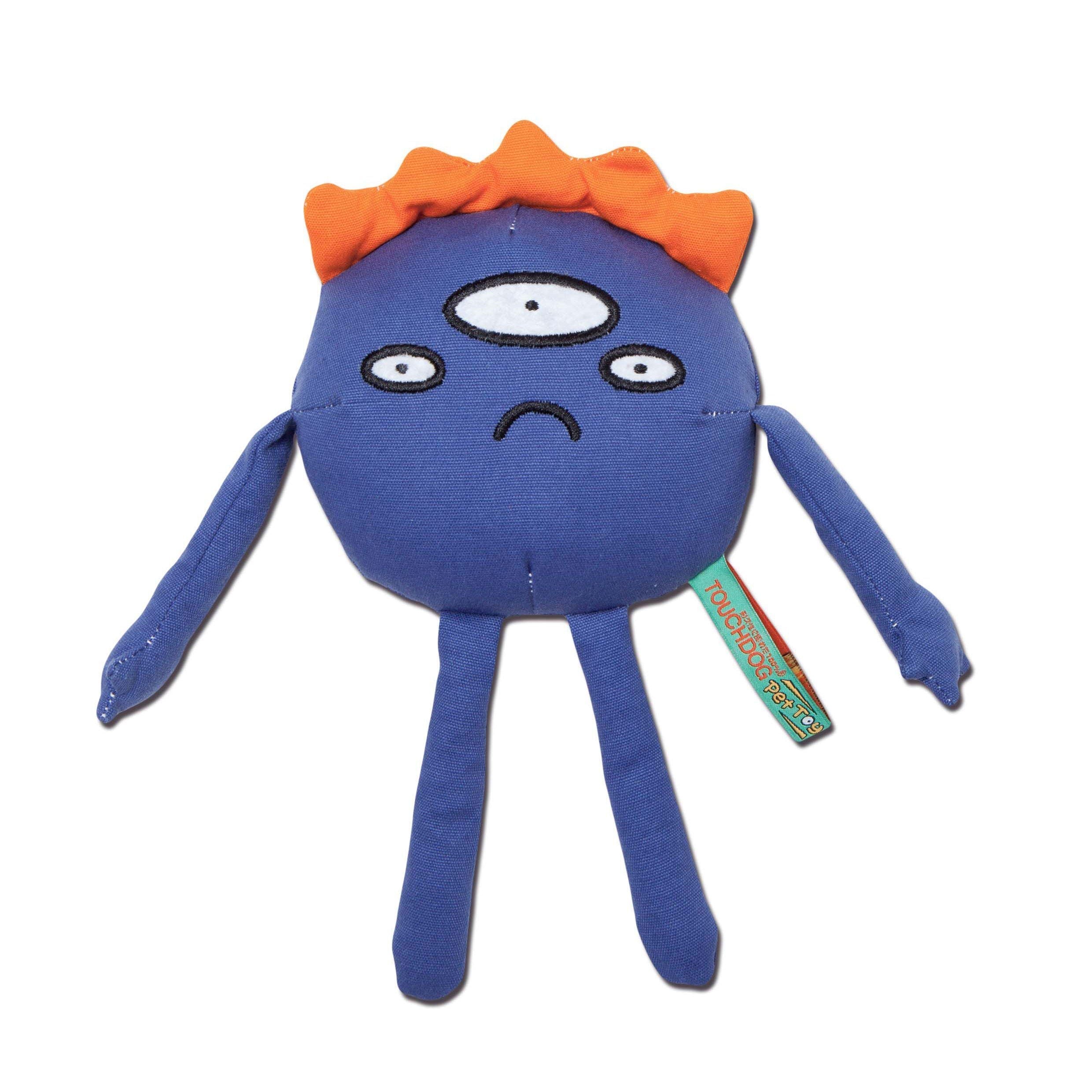 Touchdog Cartoon Monster Plush Dog Toy – Dark Blue