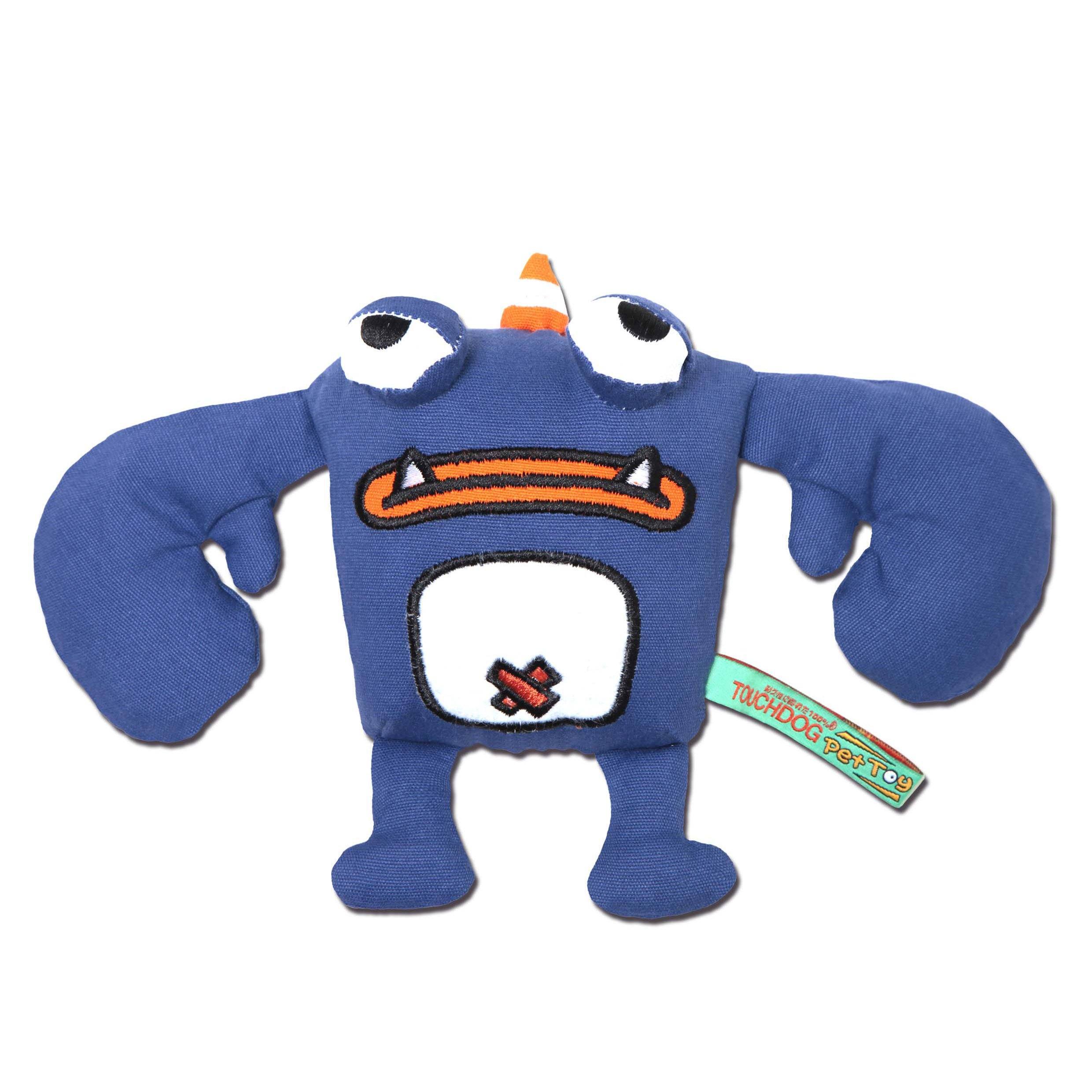 Touchdog Cartoon Monster Plush Dog Toy – Dark Blue