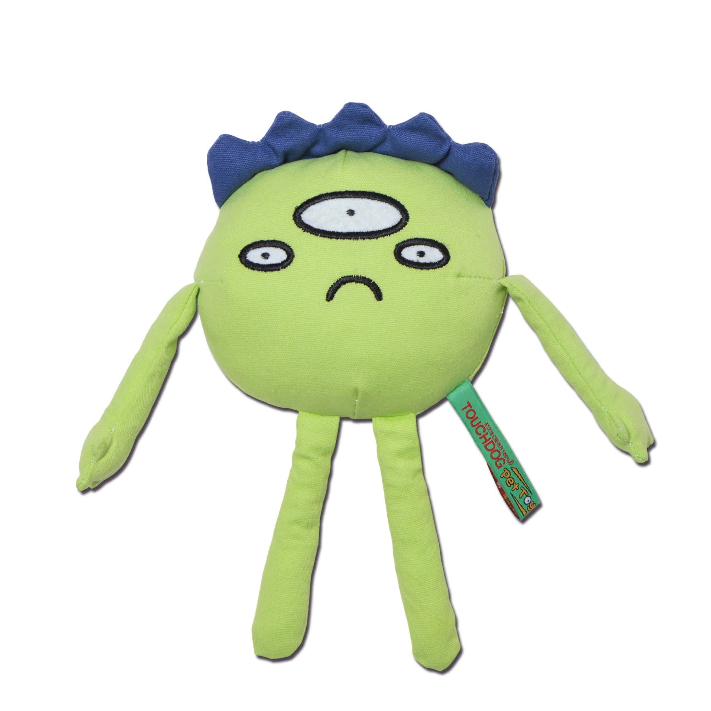 Touchdog Cartoon Monster Plush Dog Toy – Green