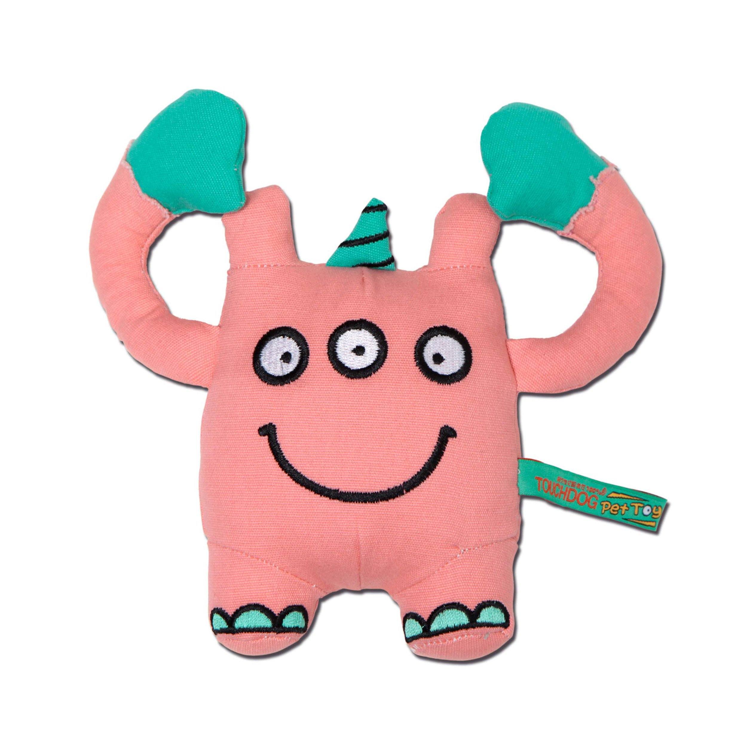 Touchdog Cartoon Monster Plush Dog Toy – Peach