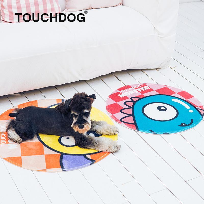 Cartoon Shoe-Faced Monster Dog and Cat Mat – Pink and Blue