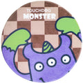 Cartoon Three-Eyed Monster Dog and Cat Mat – Purple and Brown