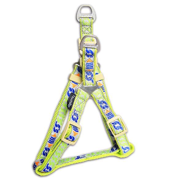 Chain Printed Tough Stitched Dog Harness and Leash