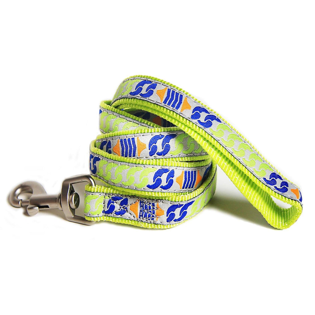 Chain Printed Tough Stitched Embroidered Collar and Leash