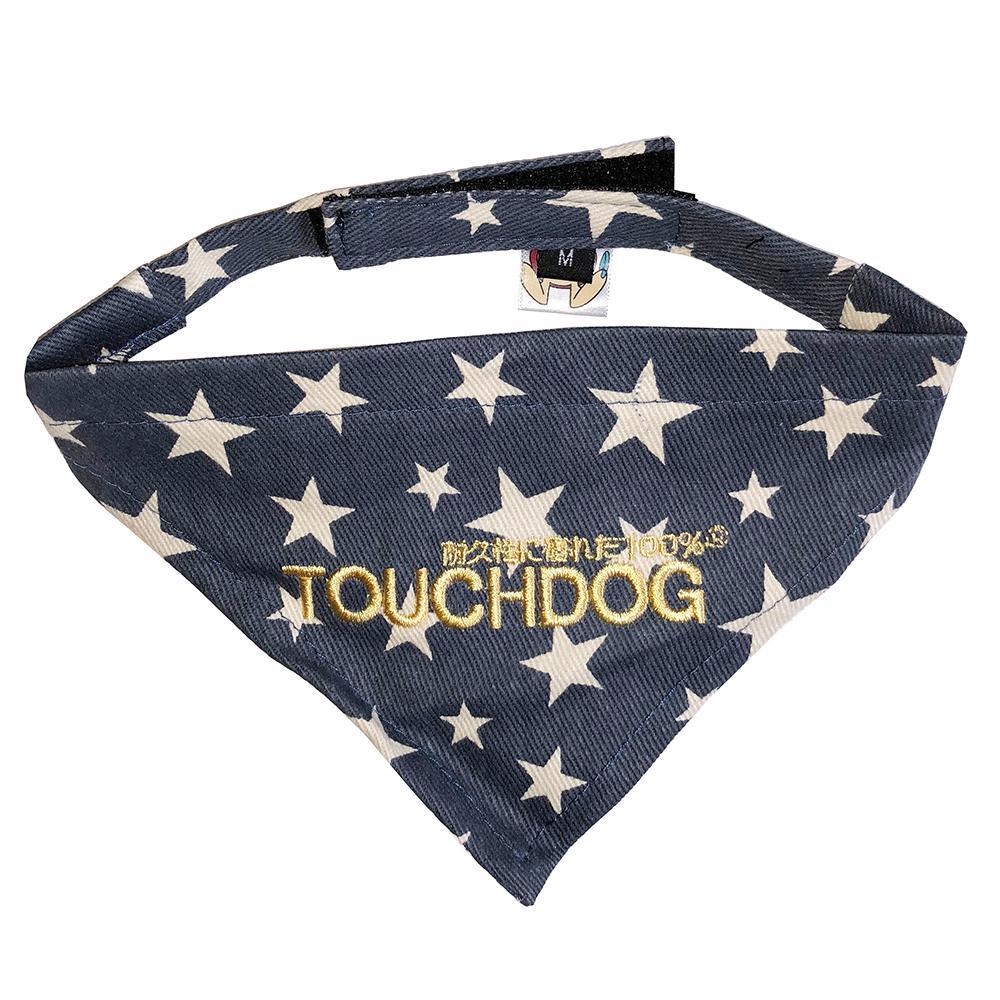 Touchdog Designer Hook-and-Loop Pet Bandana – Blue