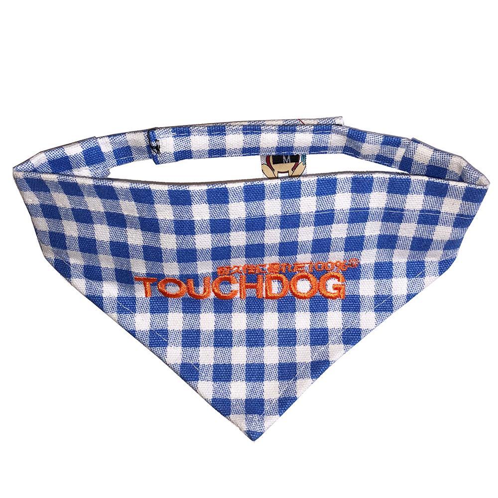 Touchdog Designer Hook-and-Loop Pet Bandana – Blue