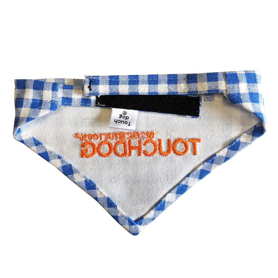 Touchdog Designer Hook-and-Loop Pet Bandana – Blue