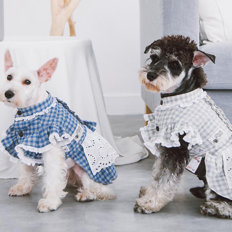 I Love Poochi Classical Plaid Fashion Designer Dog Dress