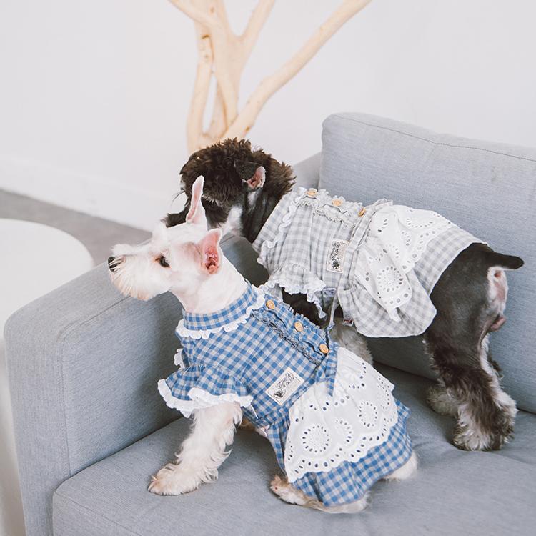 I Love Poochi Classical Plaid Fashion Designer Dog Dress