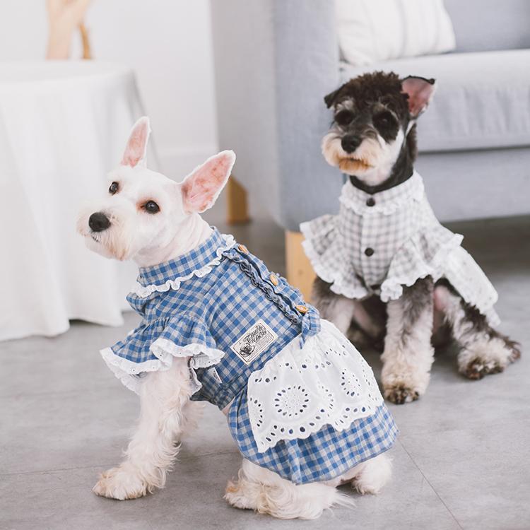 I Love Poochi Classical Plaid Fashion Designer Dog Dress