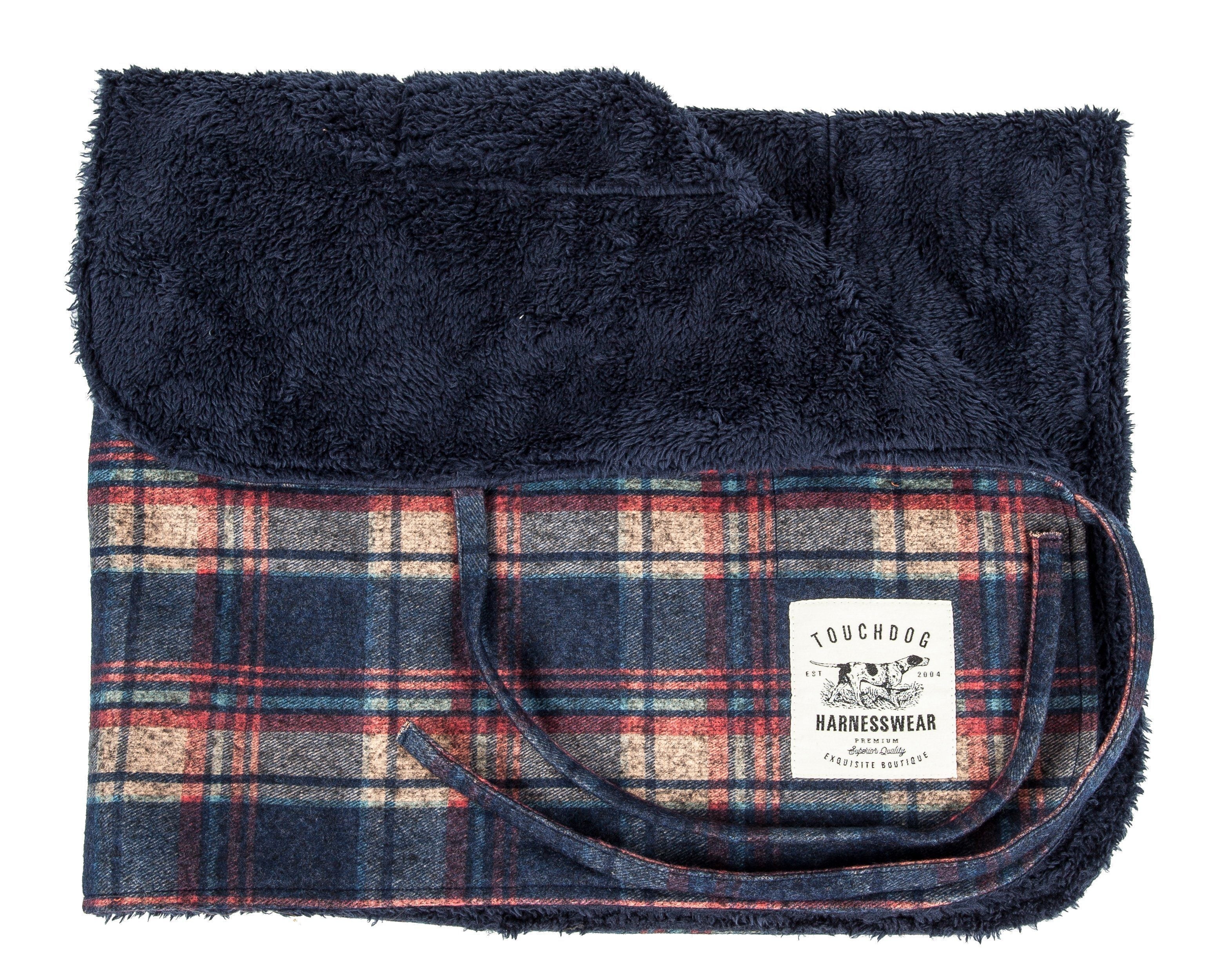 2-in-1 Tartan Plaid Dog Jacket and Matching Reversible Dog Mat