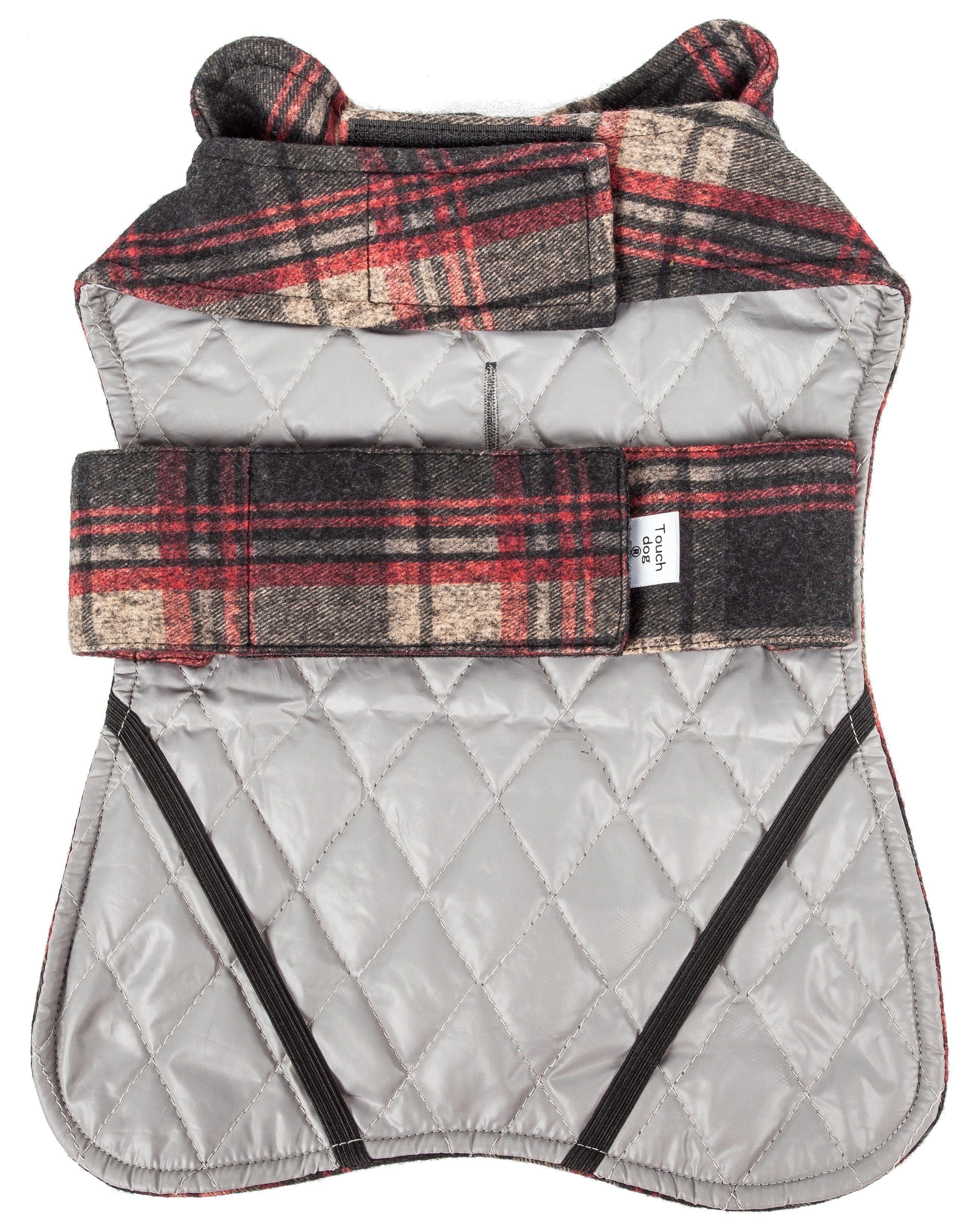 2-in-1 Tartan Plaid Dog Jacket and Matching Reversible Dog Mat