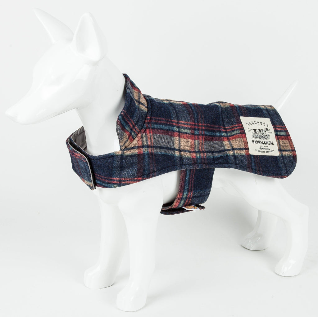 2-in-1 Tartan Plaid Dog Jacket and Matching Reversible Dog Mat