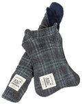 2-in-1 Windowpane Plaid Matching Dog Jacket and Reversible Dog Mat