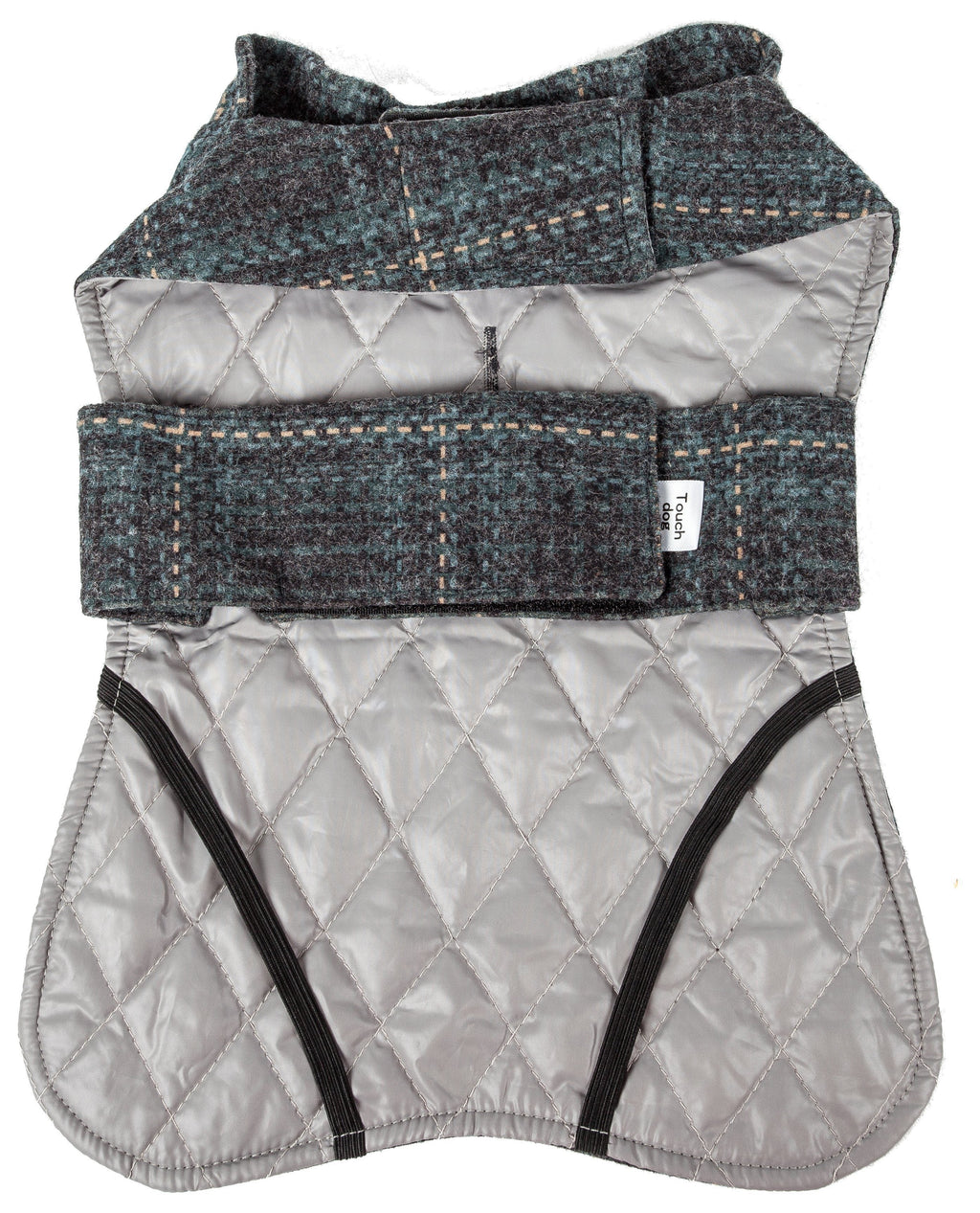 2-in-1 Windowpane Plaid Matching Dog Jacket and Reversible Dog Mat