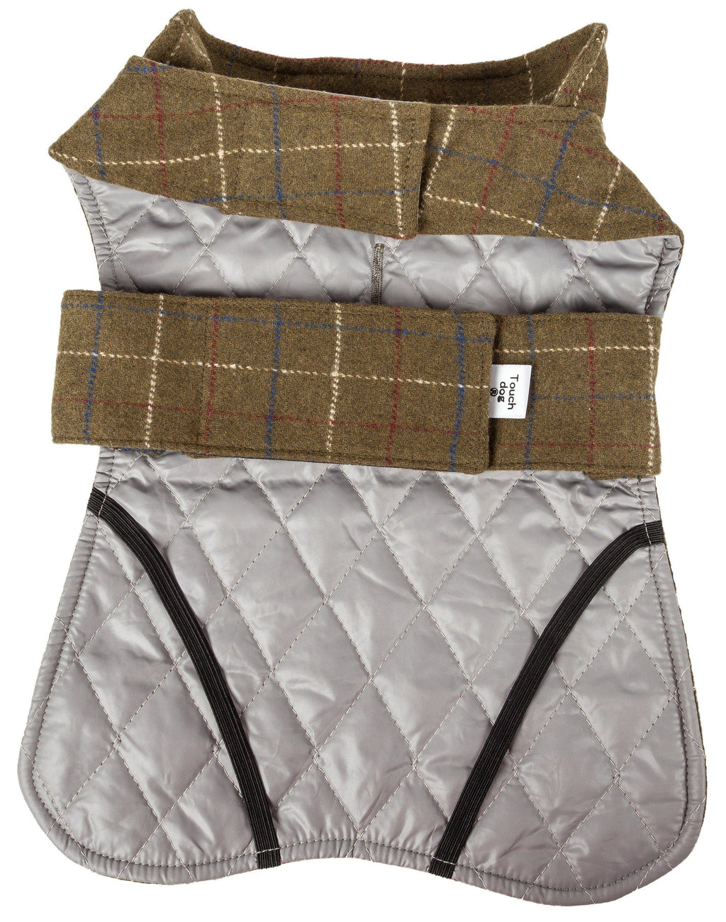 2-in-1 Windowpane Plaid Dog Jacket and Matching Reversible Dog Mat