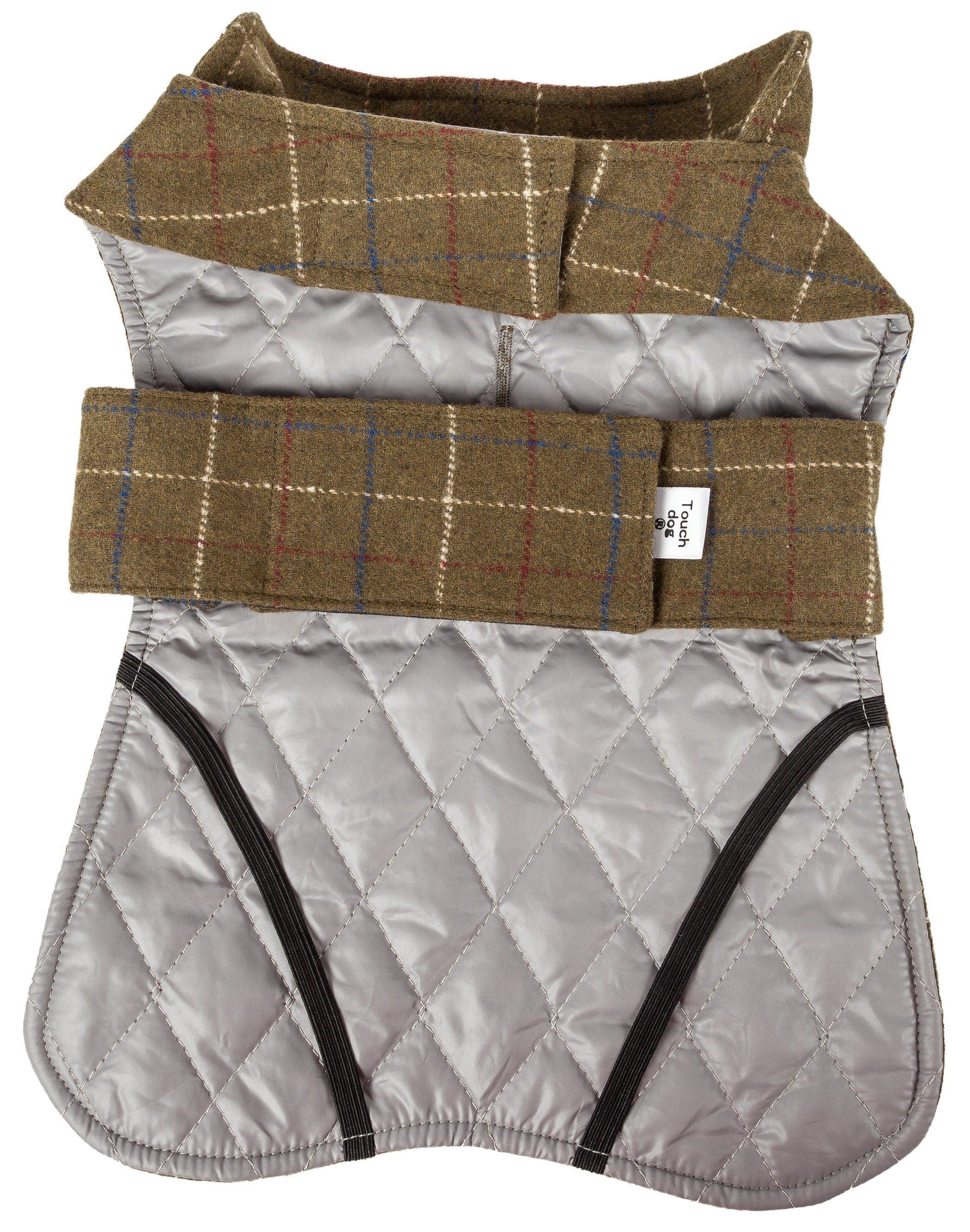 2-in-1 Windowpane Plaid Dog Jacket and Matching Reversible Dog Mat