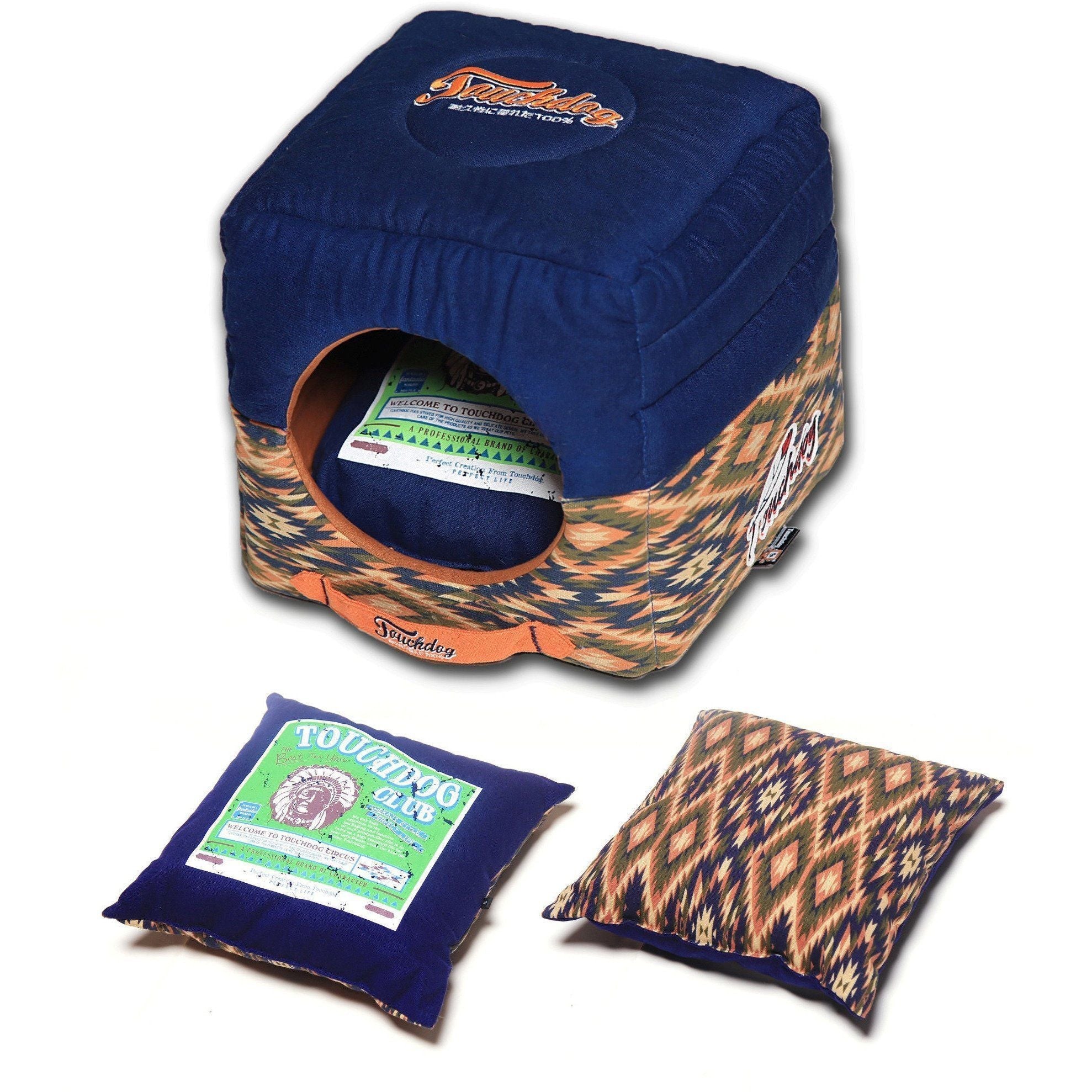 70s Vintage-Tribal 2-in-1 Collapsible Dog and Cat Bed – Multiple Colors